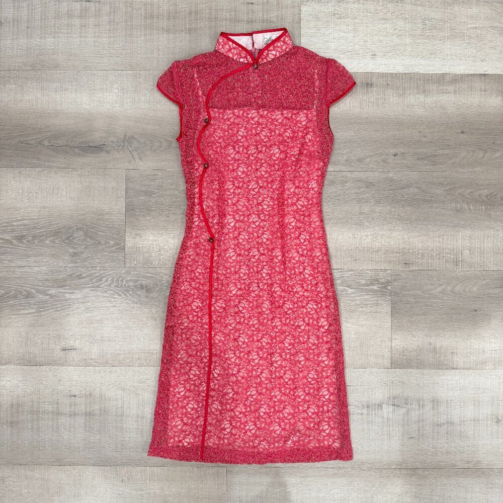 Hot Pink Lace Qipao